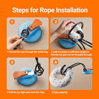 Aktor E-TPU Dog Balls, Interactive Dog Toys Tug of War, Teething Toys for Boredom to Keep Them Busy, Indestructible Dogs Toy for Dogs 2 Types (5 inch, Orange-Blue)