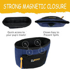 SZO Dog Treat Pouch with Pet Training Clicker, Dog Training Treat Pouch with Waist Belt Clip, Magnetic Closure, Hands-Free Training - Black&Purple