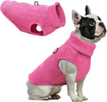 Idepet Dog Fleece Vest Sweater Zip Up Warm Pullover Dogs Jacket with D-Ring Leash Winter Cold Weater Coat Pet Sweatershirt Clothes Hoodie for Small Medium Dogs Boy Girl (Rose Red, XXS)