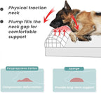 Laifug Orthopedic Memory Foam Extra Large Dog Bed with Pillow and Durable Water Proof Liner & Removable Washable Cover & Smart Design (Large (46"x28"x8"), Grey)