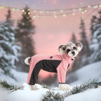 Fleece Dog Coat for Small Medium Dog,Pullover Pajamas Jumpsuit Bodysuit Puppy Coats with Legs, Pet Windproof Warm Cold Weather Jacket Full Body Vest Cozy Snowsuit Outfit Clothes (Pink, XXL)
