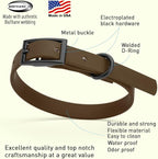 Dogline Biothane Waterproof Dog Collar Strong Coated Nylon Webbing with Black Hardware Odor- Proof for Easy Care Easy to Clean High Performance Fits Small Medium or Large Dogs, Dark Chocolate Brown