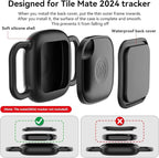 DDJ 2-Pack Dog Collar Holder for Tile Life360 Mate (2024) 2022 Tracker, Waterproof Silicone Anti Lost Tile Mate Tracker Case for Cat & pet Collars, Ultra Durable, Easy Installation, Lightweight, Black