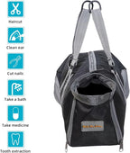 Cinf Cat Nail Clipping Cleaning Grooming Restraint Bag （Free Muzzle） No Scratching Biting for Bathing Nail Trimming Injecting Examining(Black,M)