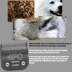 3 Pack 4FC Detachable Dog Grooming Steel Blades,Compatible with Andis,Oster A5,Wahl KM-10 Series,Cut Length 3/8" 9.5MM （Black）