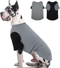 2 Pack Shirts for Large Dogs 4XL - Lightweight Breathable Summer Cool Tees, Prevent Overheating Dog Clothesfor Doberman, Alaskan Malamute, Travel, Hiking, Beach, Daily Wear, Sleep, GreyBlack