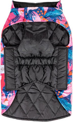 CuteBone Winter Dog Coat - Waterproof Windproof Reversible Vest, Thick Adjustable Cold Weather Jacket for Small Medium Large Dogs, Soft With Leash Hole