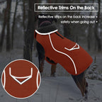 SUNFURA Dog Coat, XXXL Dog Winter Jacket, Reflective Fleece Snow Coat with Furry Collar, Waterproof Pet Puffer Jacket for Great Dane Extra Large Dogs, Orange 3XL