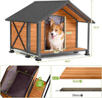 GUTINNEEN Dog House Outdoor with Removable Insulated Liner and Chew-Proof Metal Frame, Summer and Winter Use Dog Kennel for Small to Medium Dogs (40.6 “L×34.3”W×31.5“H)