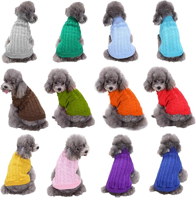Warm Classic Turtleneck Pet Sweater - Cute Winter Dog & Cat Sweater for Small, Medium & Large Dogs - Christmas Sweaters for Girls & Boys