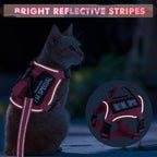 Tactical Cat Harness and Leash, Escape Proof Large Cat Walking Vest,Adjustable Soft Mesh Pet Vest Harness with Control Handle, Molle Patches (777816858438, Large)