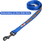Pawtitas Personalized Dog Leash Embroidered Customize with Your Pet Name & Phone Number Puppy 6 ft Long Extra Small Blue Custom Engraved Blue ✅ Solid Customized 2XS (Pack of 1)