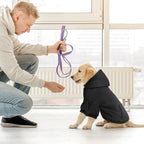 Dog Sweaters for Small Dogs Dog Hoodie Fleece Soft Clothes Sweatshirt with Pocket Hoodie for Small Dogs Puppy Sweater(Black&S)