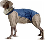 Dog Lightweight Windbreaker, Pet Outdoor Sports Jacket, 0.5 lbs,3 in One, Hooded, Easy on/Off with Collar and Harness, Reflective Piping, Packable, Dog Hiking/Camping, Navy Blue-3XL
