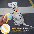 JSXD 360° Tangle-Free Retractable Dog Leash with One-Handed Brake, Pause, Lock, 10 ft Strong Nylon Tape Pet Walking Leash,Suitable for Cats, Small and Medium Dogs up to 66 lbs (Yellow, 10 ft)