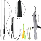 Flirt Pole for Dogs, Extendable Dog Flirt Pole with Detachable Interactive Toys Teaser Wand with Lure Chewing Toy for Outdoor Exercise & Training Interactive Toys Heavy Duty Dog Toy