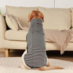 ROZKITCH Dog Winter Coat Soft Pullover Pajamas, Pet Windproof Warm Cold Weather Jacket Vest Cozy Jumpsuit Apparel Outfit Clothes for Walking Hiking Travel Sleep Stripe 2XL