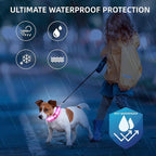 Super Bright LED Dog Collar - Fully Waterproof & Adjustable Glow Collar - USB-C Rechargeable for Night Walking, Safety - Flashing Lighted Collar for Dogs(Pink,M)