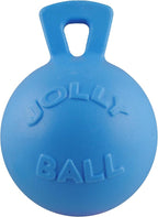 Jolly Pets Tug-n-Toss Heavy Duty Dog Toy Ball with Handle, 10 Inches/X-Large, Blueberry for All Breed Sizes