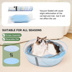 Cat Beds for Indoor Cats, Round Dog Bed for Small Dogs, Puppy, Kitten -Soft Plush Washable Cat Bed Calming with Protective Shield (Blue，18 Inches)