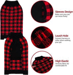 PUPTECK Dog Sweaters for Large Medium Small Dogs - Fall Classic Plaid Style Puppy Holiday Winter Coat Clothes Warm