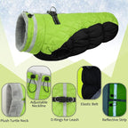 Lelepet Dog Coat Warm Dog Winter Coat Waterproof Dogs Jacket with Harness Built in Reflective Pet Fleece Vest Zip-Up Cold Weather Coats for Large Dogs Turtleneck & Windproof Coats Boston Terrier Lime