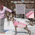 Lelepet Dog Coat Warm Dog Winter Coat Waterproof Dogs Jacket with Harness Built in Reflective Pet Fleece Vest Zip-Up Cold Weather Coats for Extra Large Dogs Turtleneck & Windproof Coats Great Dane 3XL