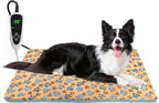 Dog Heating Pad 32×20 in for Dogs, Intelligent Temperature Control Switch with Normally Open On Function,Whelping Box with Reinforced Electric Wire Rope, Plush Fabric Cotton Cover-Apricot