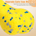 7.28" Indestructible Large Bone Balls for Aggressive Chewers Durable Stick Bouncy Interactive Chew Toy for Dogs Fetch Game Lightweight Floating Outdoor Training, Yellow