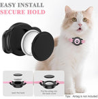 Airtag Cat Collar, Stretchy Kitten Collar with Apple Air Tag Holder, Lightweight and Comfortable, Ultra Elastic GPS Cat Collars for Cats Kittens and Puppies, 8-12.5 Inch, Pink