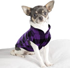 KAMA BRIDAL 3 Pack Dog Coat - Spring, Autumn, Winter - Fleece Vest for Cats & Dogs - Small & Medium - Blue & Black Plaid, Red, Pink, Purple Plaid (XS)