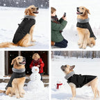 Mihachi Dog Coat for Small Dogs, Warm Dog Winter Coat Waterproof Dogs Jacket with Harness Built in Reflective Pet Fleece Vest, Puppy Cold Weather Coats Turtleneck & Windproof Dogs Snowsuit, Black S
