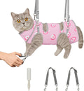 Supet Cat Grooming Hammock, Soft Fabric Nail Clipper Hammock, Self-Adhesive Wrap for Cutting Nails, Quickly Calm Down for Medicine, Teeth Brushing, Ear Cleaning