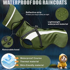 Mosucoirl Dog Raincoat Waterproof Raincoats for Dog Reflective Dogs Rain Jackets with Hood Hoodie Pet Rain Poncho Coat for Small Medium Large Dogs Puppies S-XXL (Green, S)