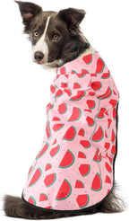 Mile High Life Dog Raincoat, Adjustable Waterproof Reflective Rain Jacket for Small Medium Large Dogs, Lightweight Breathable Pet Rain Coat with Leash Hole(Pink Watermelon,XXS Chest 16-19")
