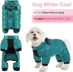 AOFITEE Dog Coat, Waterproof Dog Jacket for Winter, Warm Fullbody Dogs Snowsuit, Winter Coat for Small Dogs, Zip Up Pet Puffer Jacket Fleece Vest, Outdoor Reflective Cold Weather Pet Coats, S