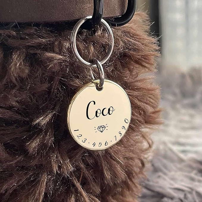 Cats Dogs ID Tags Personalized Lovely Symbols Pets Collar Name Accessories Simple Custom Engraved Supplies for Small Four Legged Child Necklace Chain Anti-Lost Industrial Steel Charm