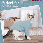DENTRUN Sphynx Hairless Cats Shirt Pullover Kitten T-Shirts, Breathable Cat Wear Turtleneck Sweater Adorable Cat's Clothes Vest Pajamas Jumpsuit