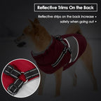 SUNFURA Small Dog Coat with Harness Built in, Warm Dog Jacket Winter with Zipper On Back, Waterproof Pet Snow Jacket Snowsuit Pet Sweater Clothes for Schnauzer, Yorkshire Terrier, Burgundy S