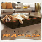 Small Dog Bed Orthopedic Washable Cat Bed Memory Foam Small Couch Sofa Indoor Comfy Pet Beds with Waterproof Removable Cover & Non-Slip Bottom