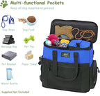 WOLT Dog Travel Bag Dog Bag for Traveling and Supplies with 2 Collapsible Bowls, 2 Food Containers, 1 Place Mat, Blue