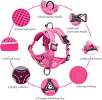 Wanheart Summer cat Chest Harness and Leash, Anti-Escape Adjustable Soft mesh cat Leash and Chest Harness Set for All Types of Cats cat Vests (Rose red, M)