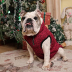 ROZKITCH X-Large Dog Sweater, Stretchy Jacket with Fleece Lining, Knit Pet Coat for Large with Zipper Opening for Harness, Fleece Jumpsuit Adjustable Neck Reflective Pet Jacket Rosered XL