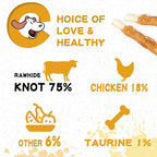 PAWUP Dog Treats Chicken Wrapped Rawhide Sticks Long Lasting Dog Chews, Natural Snacks for Medium Large Dogs w/Taurine,12.5 oz