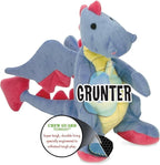 goDog Bubble Plush Dragons Squeaky Dog Toy, Chew Guard Technology - Periwinkle, Large