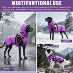 Mosucoirl Dog Raincoat Waterproof Raincoats for Dog Reflective Dogs Rain Jackets with Hood Hoodie Pet Rain Poncho Coat for Small Medium Large Dogs Puppies S-XXL (Purple, L)