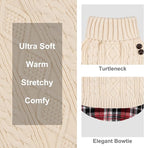 KYEESE Dog Sweater Warm Turtleneck Small Dogs Sweater with Gingham Patchwork Soft Pullover Dog Sweaters for Small Dogs Girl Comfy Puppy Coat for Fall Winter Cold Weather Stretchy Knitwear Cat Clothes