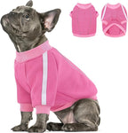 Queenmore Fleece Dog Sweater for Girl Dogs, Pullover Pink Dog Sweatshirt Sweatshirt with Leash Hole, Reflective Stripes – Cozy Winter Fleece Jacket for Small/Medium/Large Femal Puppy S
