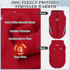EXPAWLORER Dog Fleece Vest Jacket Sweater for Small Medium Large Dogs, Cold Weather Winter Coat Hoodie with Leash D-Ring and Zipper, Reflective Warm Sleeveless Puppy Clothes for S M L Boys Girls Cats