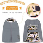 Queenmore Dog Winter Coat, Cold Weather Fleece Jacket for Dogs, Waterproof Reflective Reversible, for Small, Medium and Large Dogs (Grey, L)